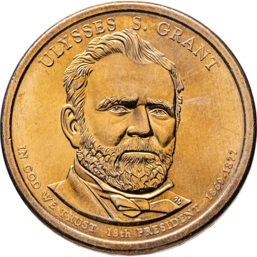 США 1 доллар (dollar) 2011 D Президент США - Улисс Грант (1869-1877) знак монетного двора: "D" - Денвер, реверс