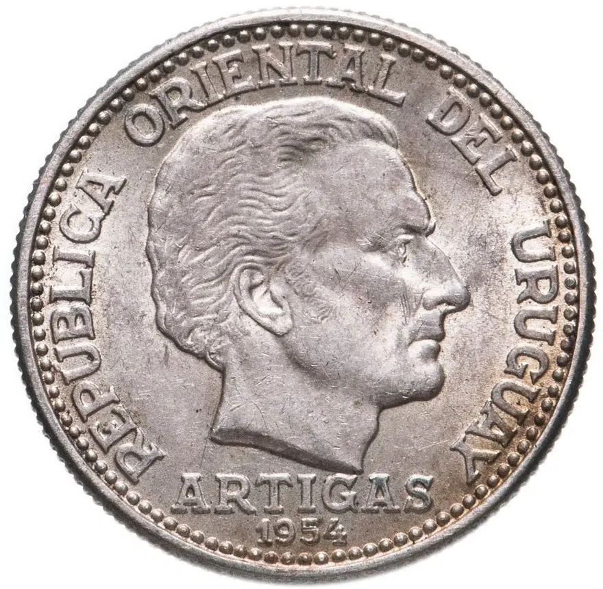 Уругвай 20 сентесимо (centesimos) 1954