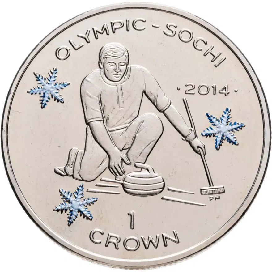 Остров Мэн 1 крона (crown) 2013 XXII зимние Олимпийские игры Сочи-2014 - Кёрлинг