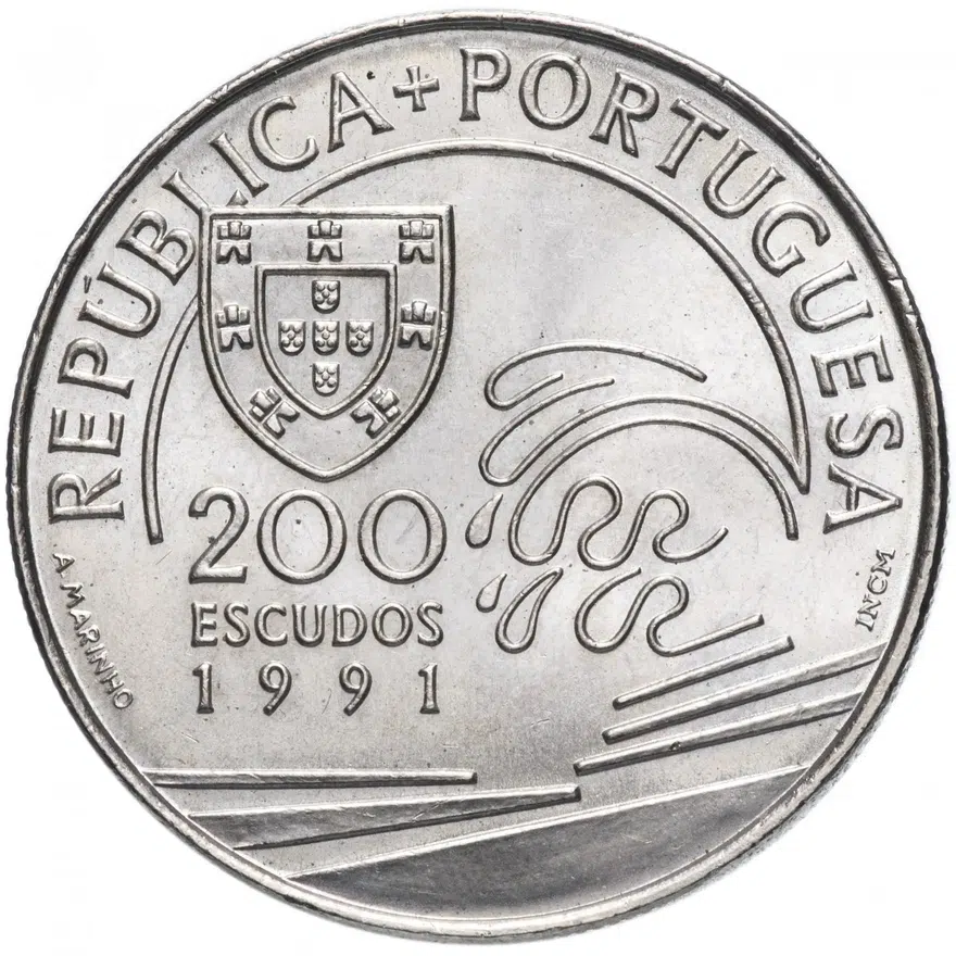 Португалия 200 эскудо (escudos) 1991   "Христофор Колумб в Португалии", аверс