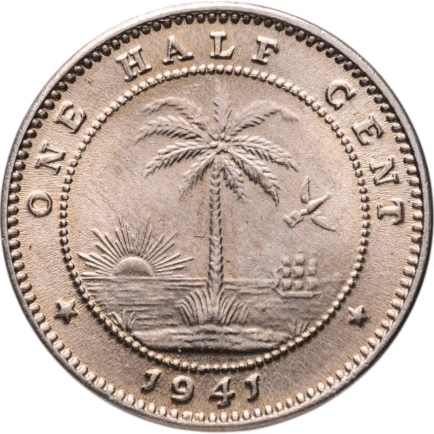 Либерия 1/2 цента (half cent) 1941