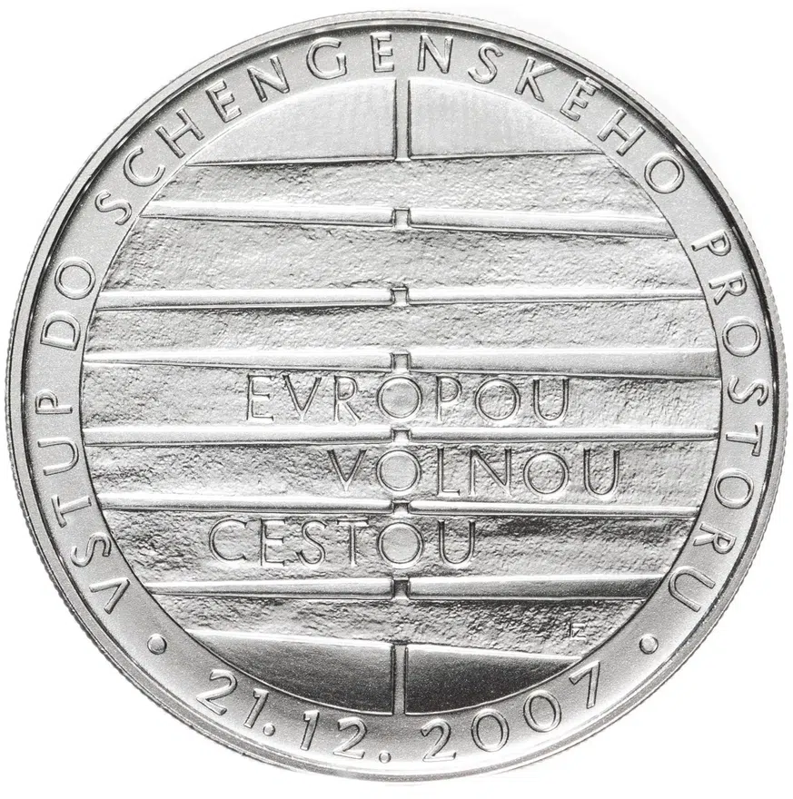 Чехия 200 крон (korun) 2008  Вступление Чехии в Шенгенскую зону