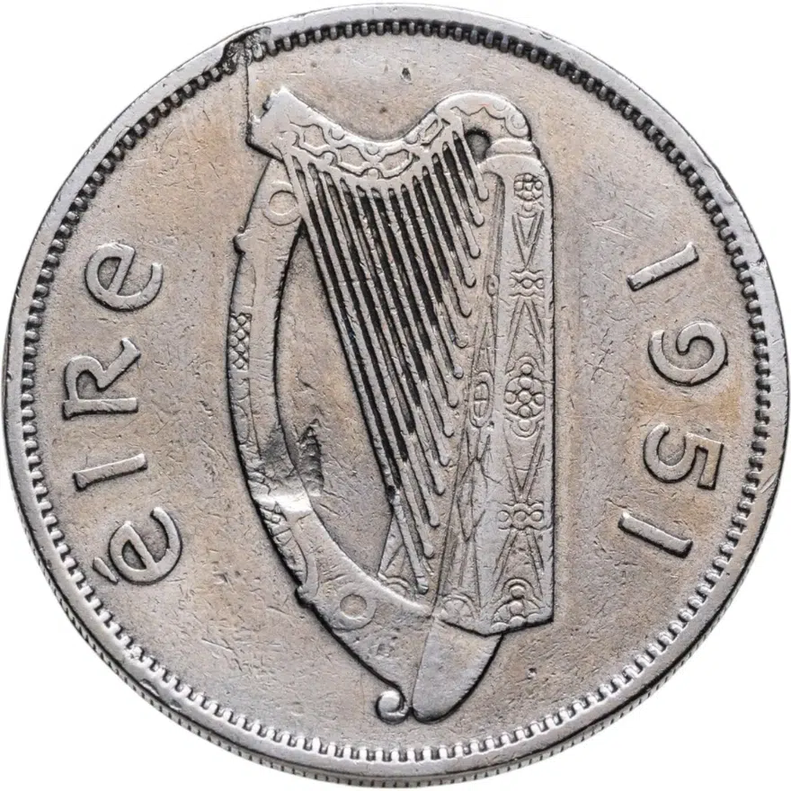 Ирландия 2 шиллинга (флорин, shillings) 1951, аверс