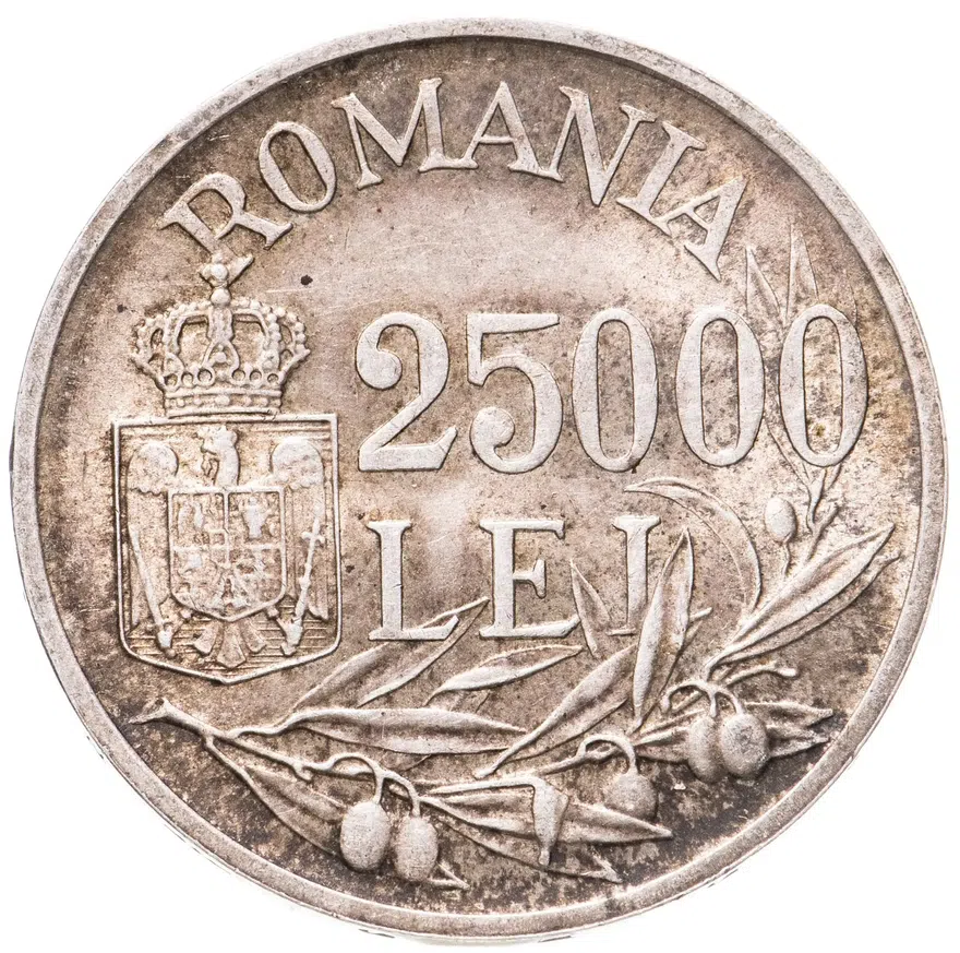 Румыния 25000 леев (lei) 1946, реверс
