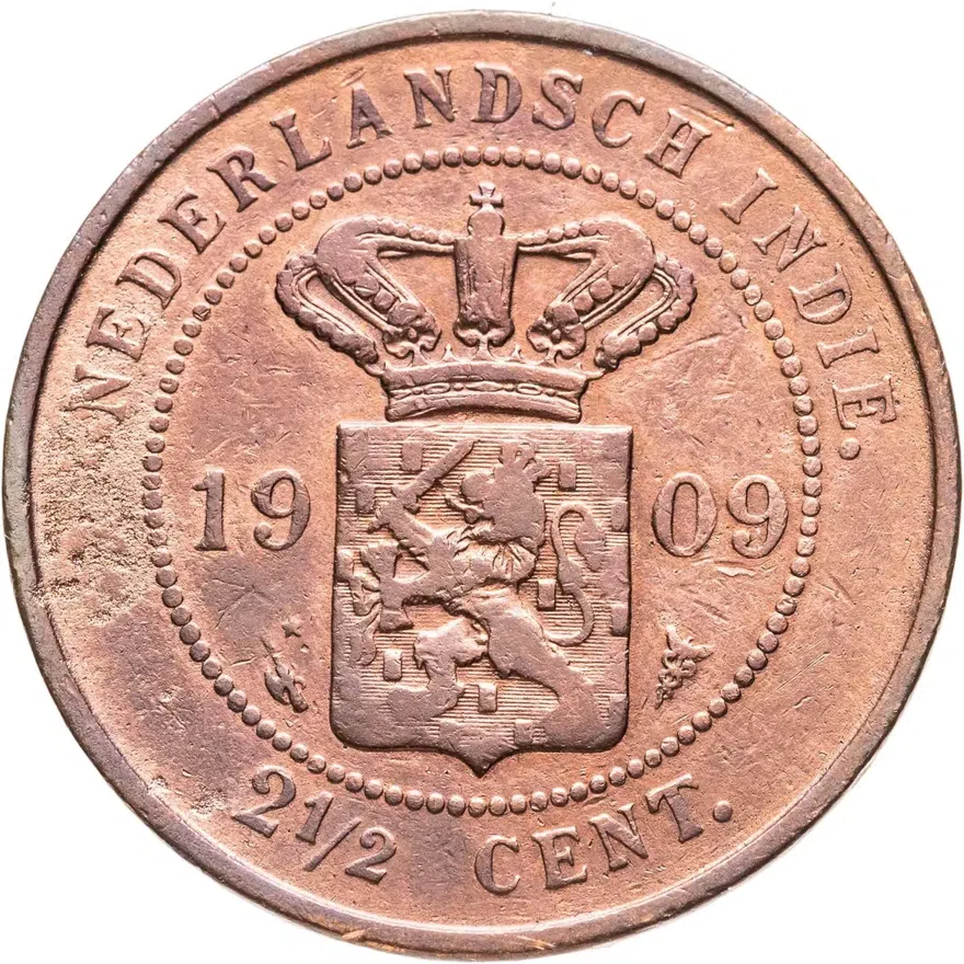 Голландская Ост-Индия 2 1/2 цента (cent) 1909, реверс
