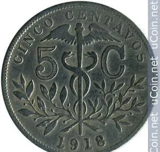 Боливия 5 сентаво (centavos) 1918