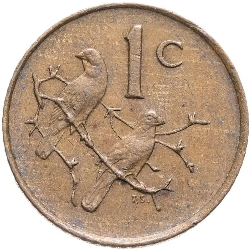 ЮАР 1 цент (cent) 1988, аверс