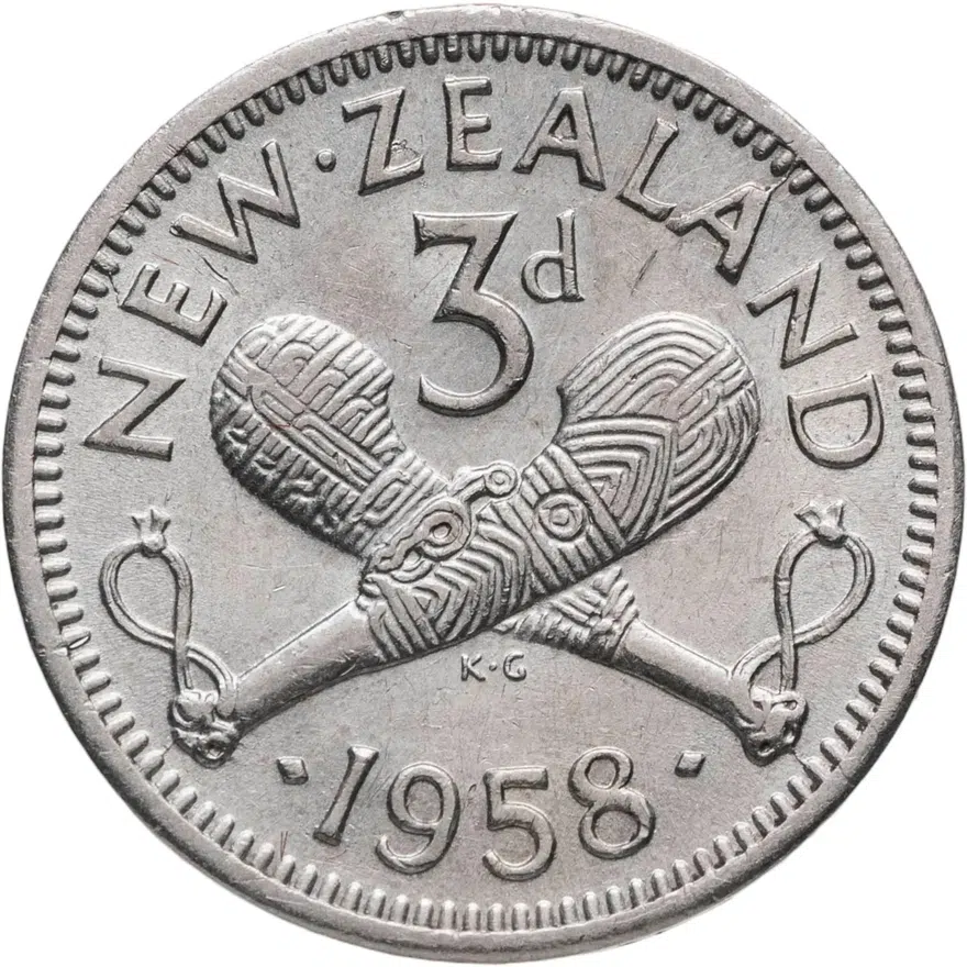 Новая Зеландия 3 пенса (pence) 1958, аверс