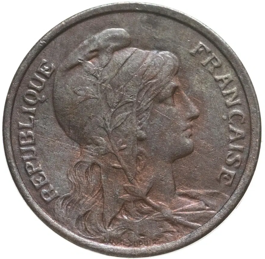Франция 1 сантим (centime) 1911, реверс