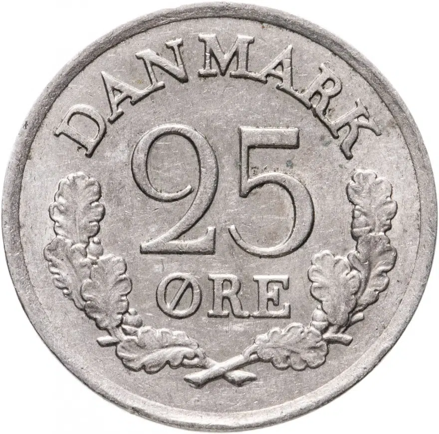 Дания 25 эре (ore) 1948-1960