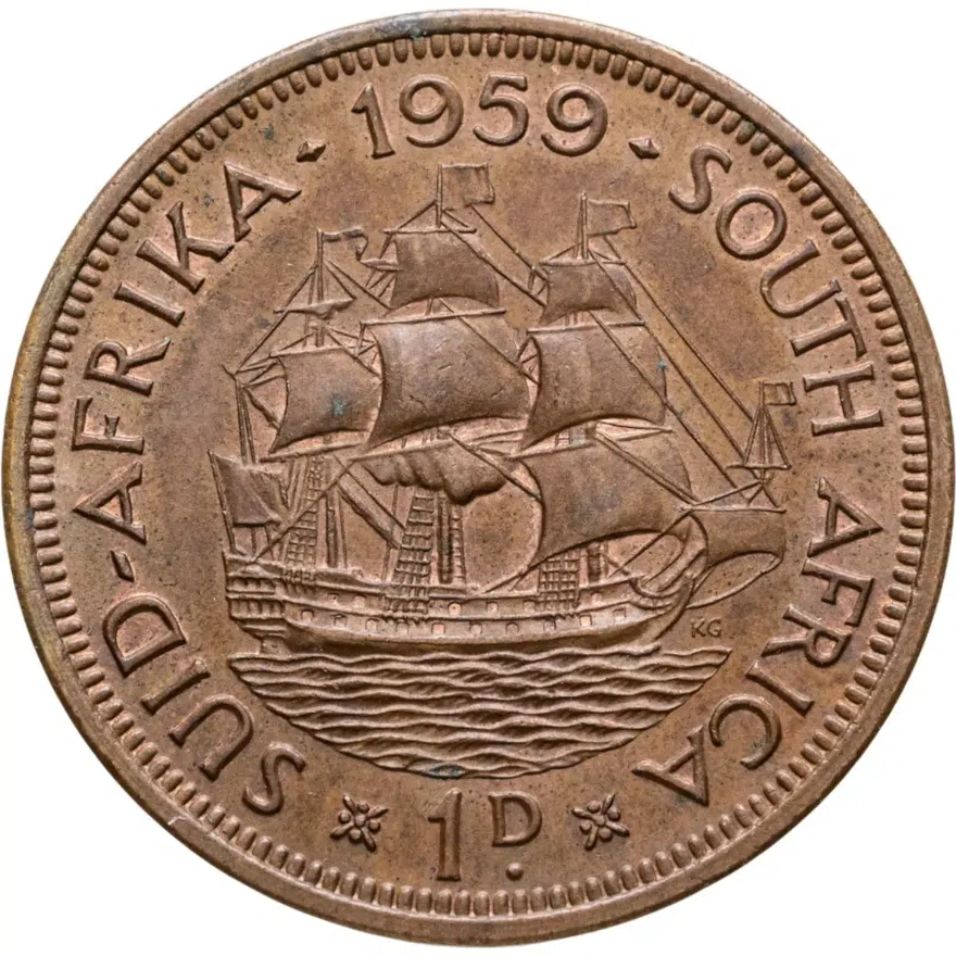 ЮАР 1 пенни (penny) 1959, реверс