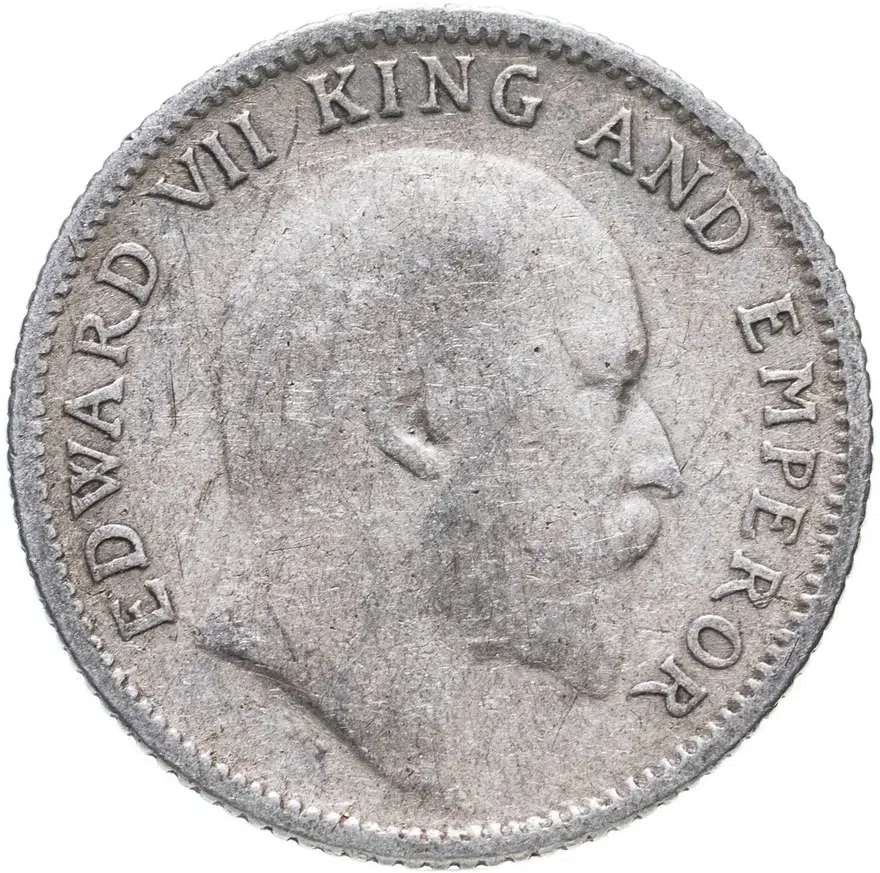 Индия (Британская) 1/4 рупии (rupee) 1910, реверс