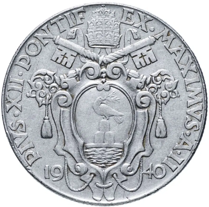 Ватикан 2 лиры (lire) 1940, реверс
