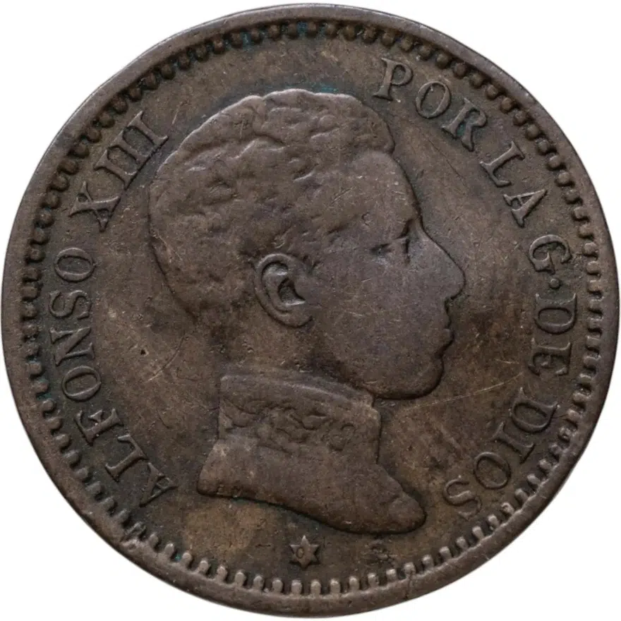 Испания 2 сентимо (centimos) 1905, аверс