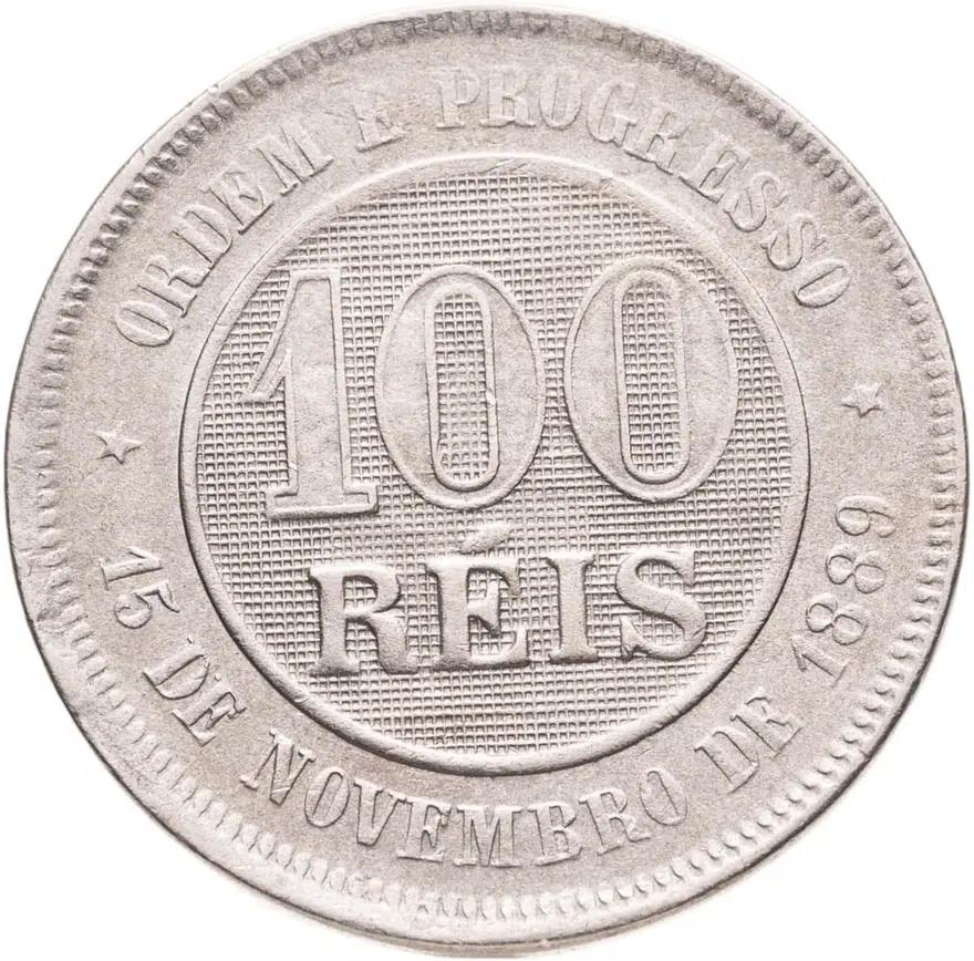 Бразилия 100 реалов (рейс, reis) 1897, аверс