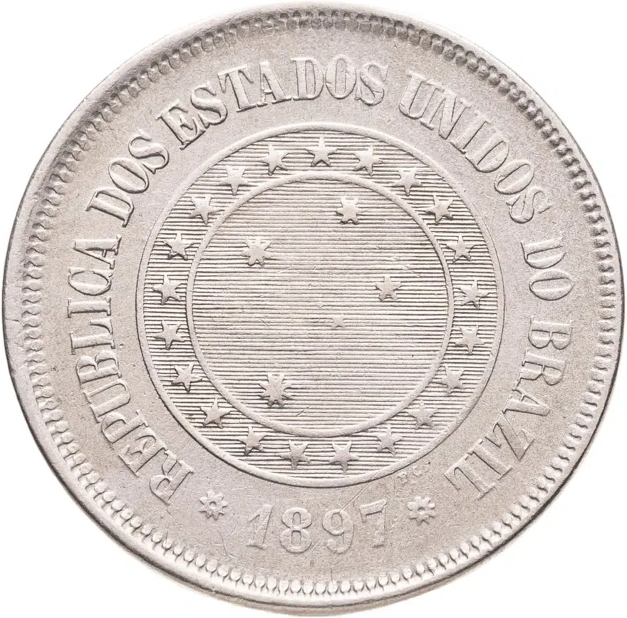 Бразилия 100 реалов (рейс, reis) 1897, реверс