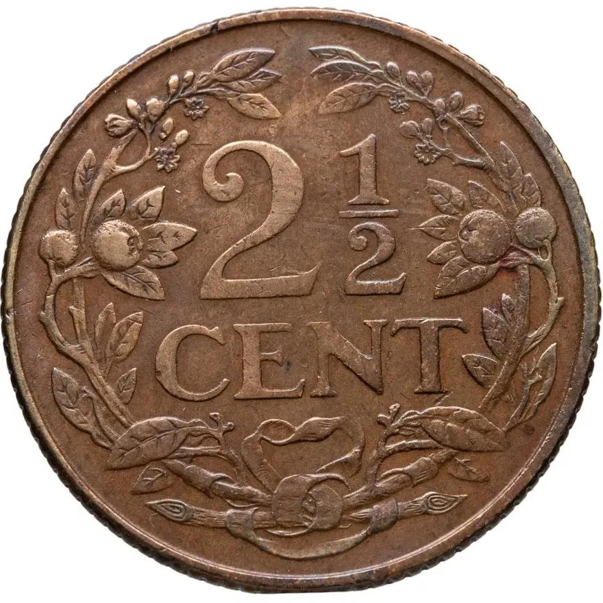 Нидерландские Антильские острова 2 1/2 цента (cent) 1965   Метки "Рыба" и "Звезда" после даты