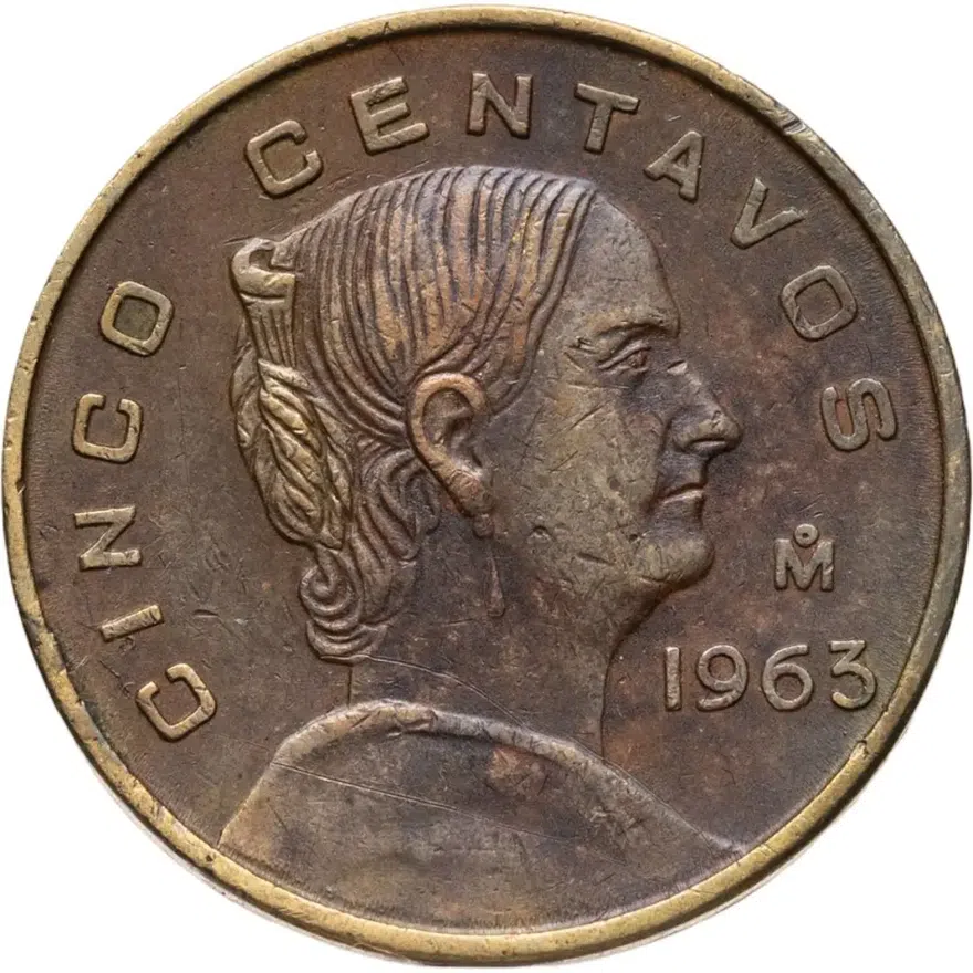 Мексика 5 сентаво (centavos) 1963, аверс