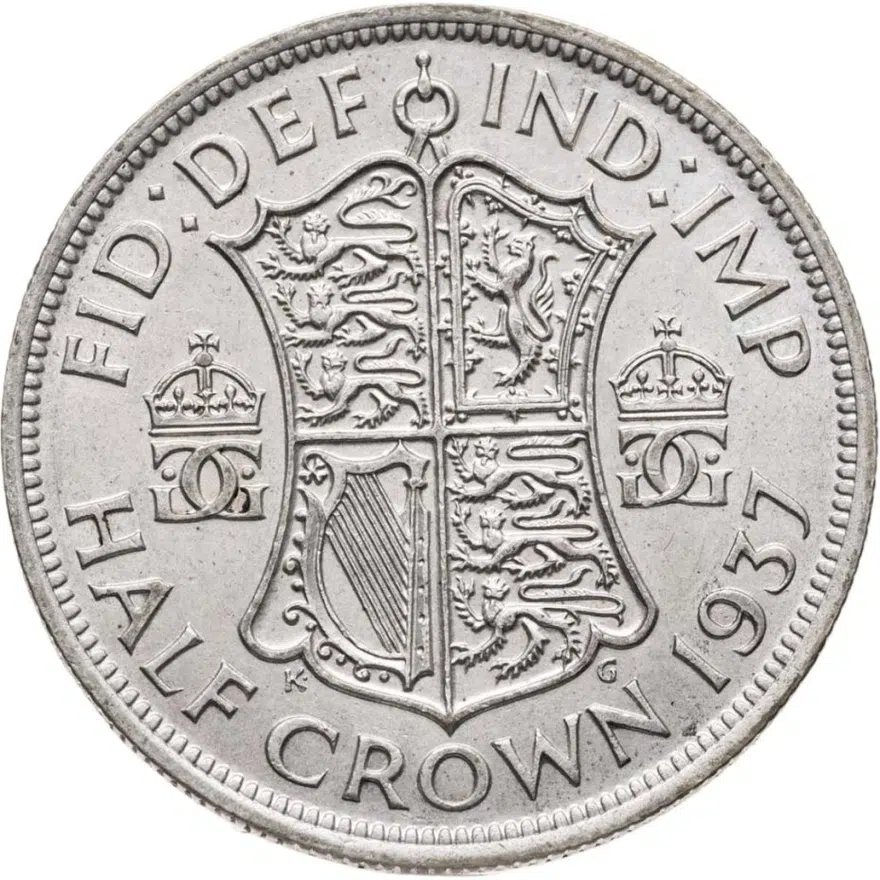 Великобритания 1/2 кроны (crown) 1937, аверс