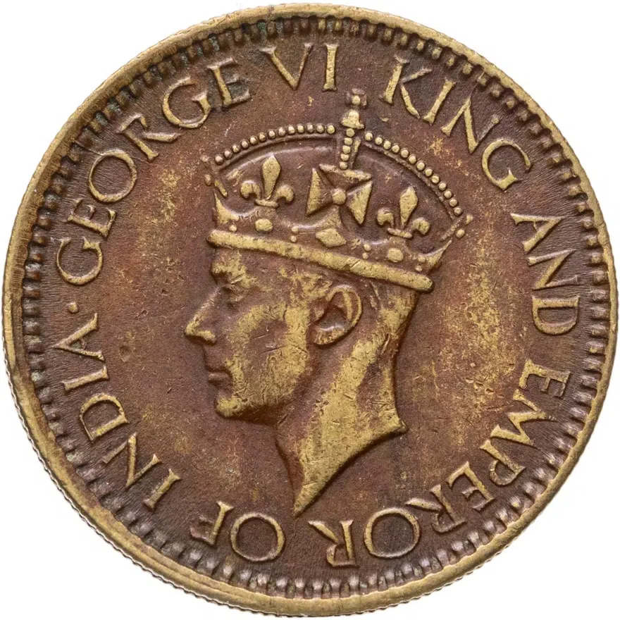 Цейлон 25 центов (cents) 1943 Георг VI, реверс