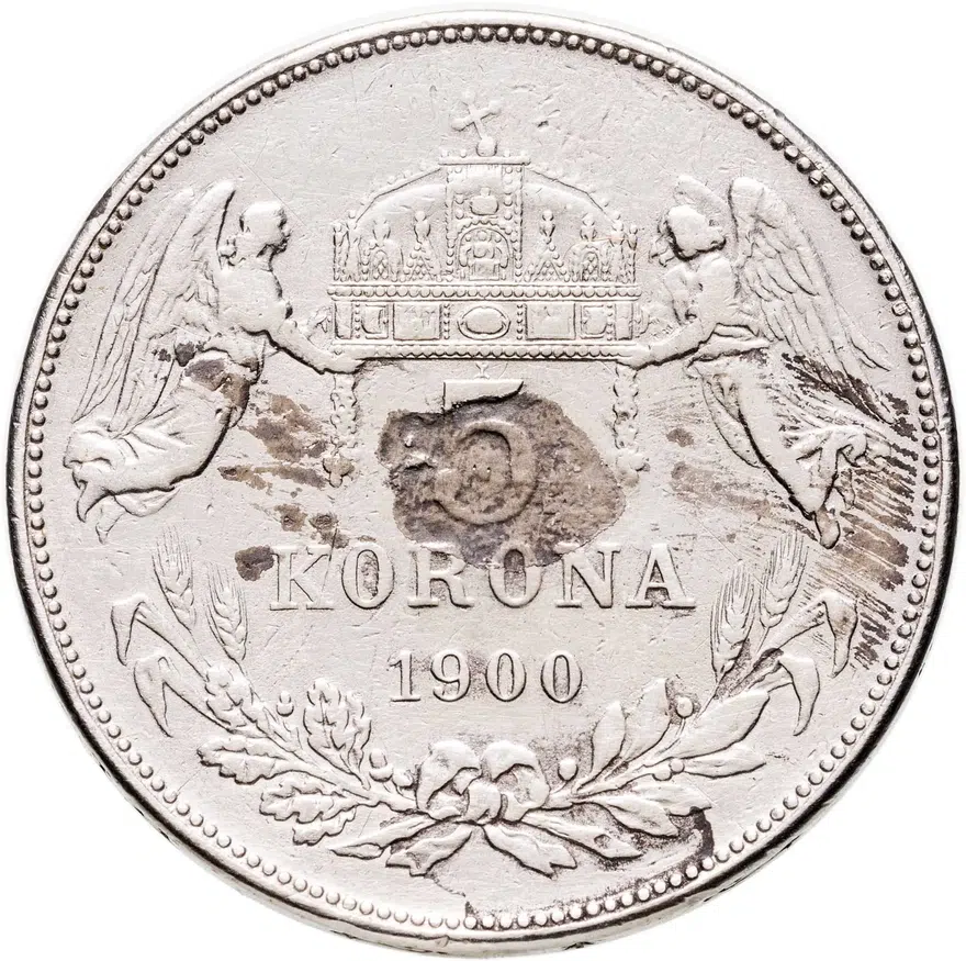 Австро-Венгрия 5 крон (korona) 1900, монета для Венгрии