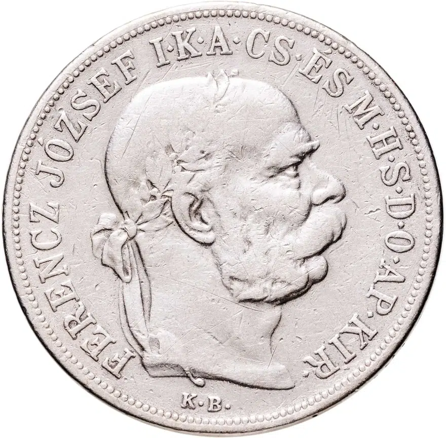 Австро-Венгрия 5 крон (korona) 1900, монета для Венгрии, реверс