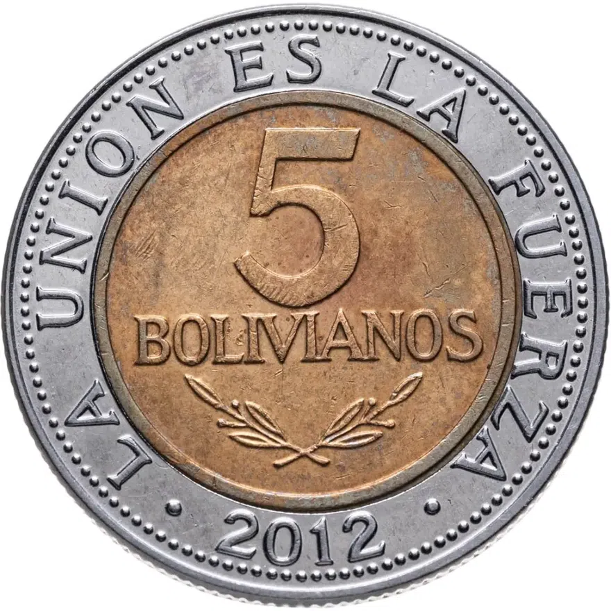 Боливия 5 боливиано (bolivianos) 2012