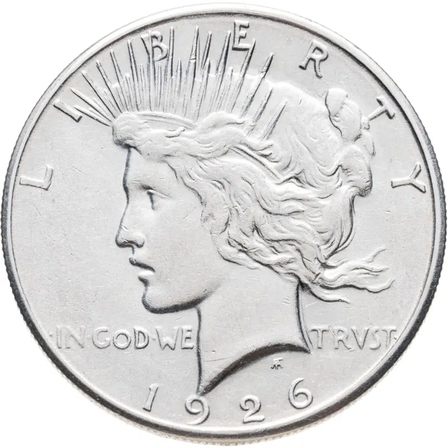 США 1 доллар (dollar) 1926 S Peace Dollar (Мирный доллар) знак монетного двора "S" - Сан-Франциско, реверс