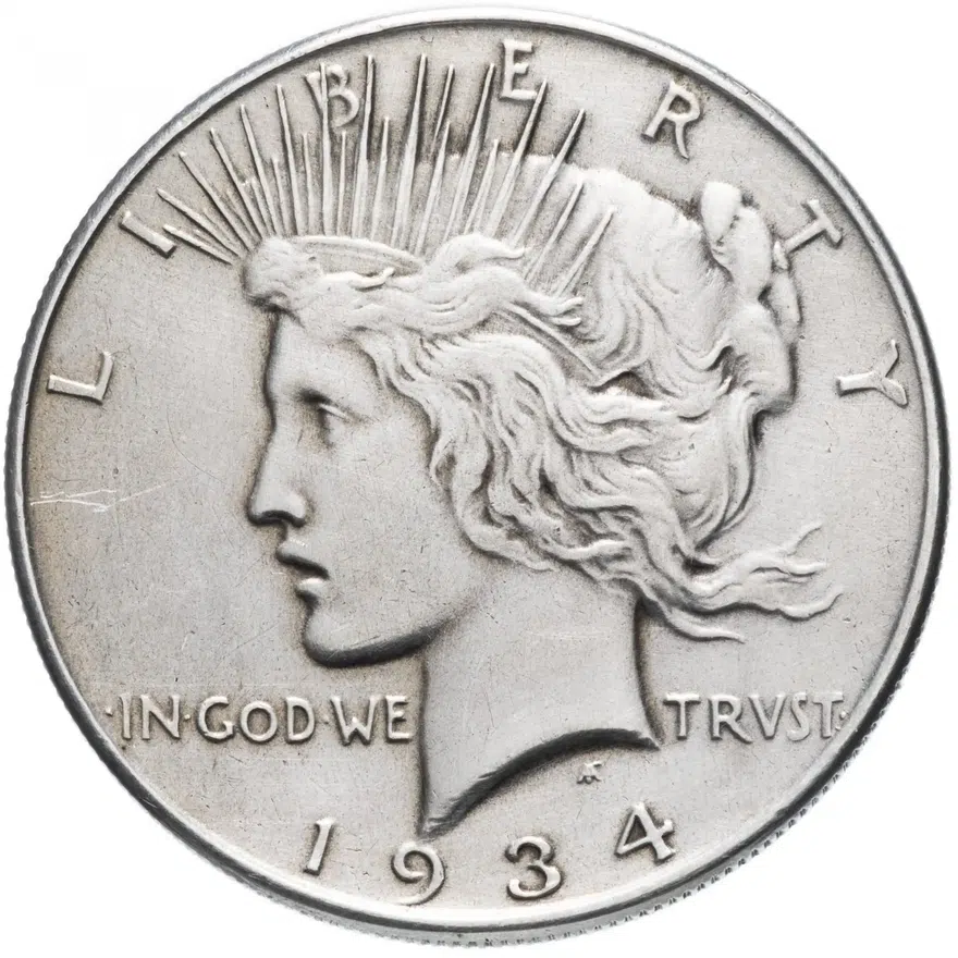 США 1 dollar (доллар) 1934   "Peace Dollar (мирный доллар)"