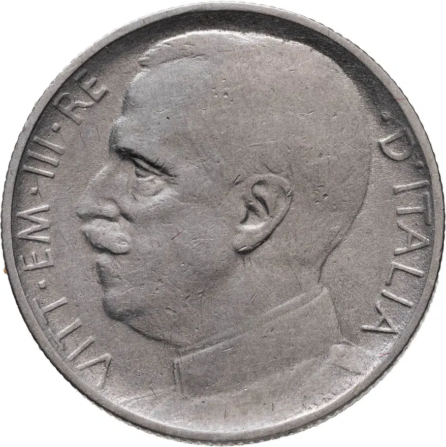 Италия 50 чентезимо (centesimi) 1921   Ребристый гурт