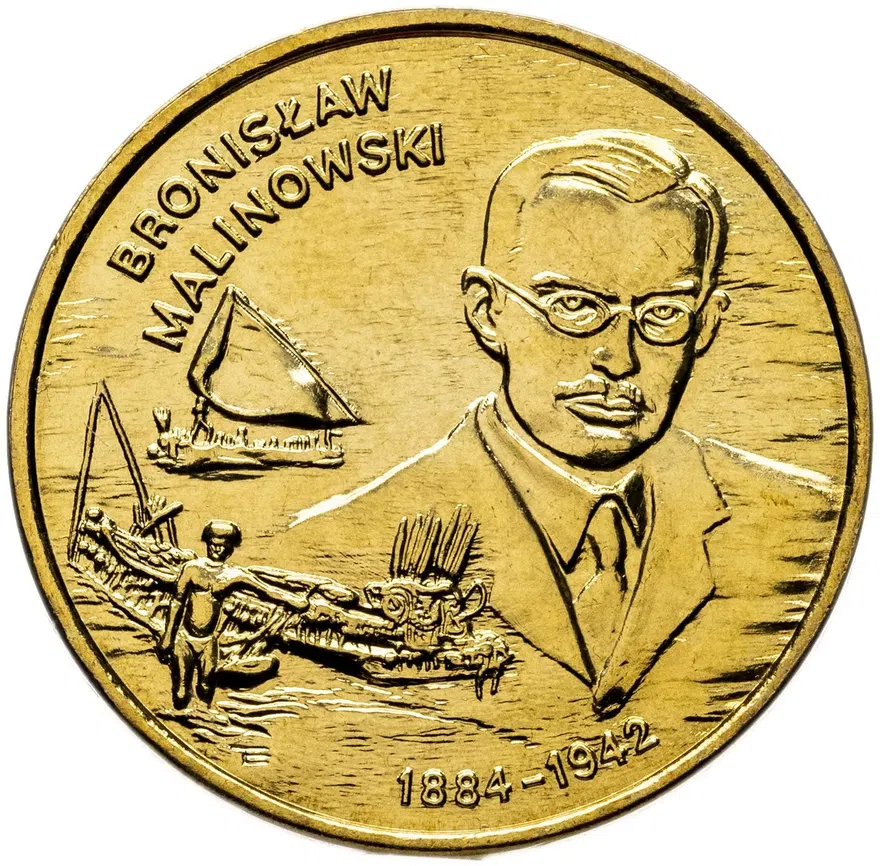 Польша 2 злотых (zlote) 2002  Польские путешественники - Бронислав Малиновский (1884-1942), аверс