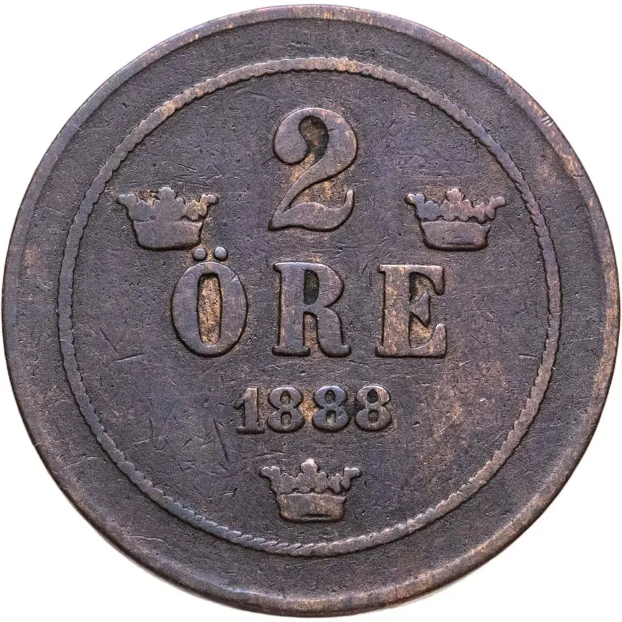Швеция 2 эре (ore) 1888