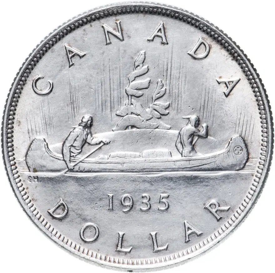 Канада 1 доллар (dollar) 1935  25 лет правления Короля Георга V