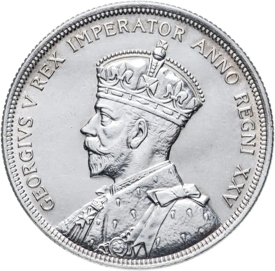 Канада 1 доллар (dollar) 1935  25 лет правления Короля Георга V, реверс