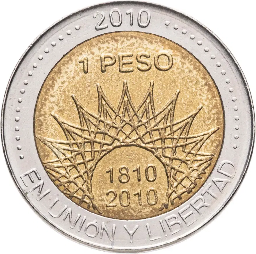 Аргентина 1 песо (peso) 2010  200 лет Аргентине - ледник Перито-Морено