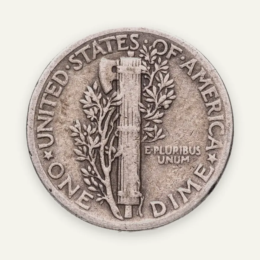 США 10 центов (дайм, one dime) 1943 Mercury Dime D, реверс
