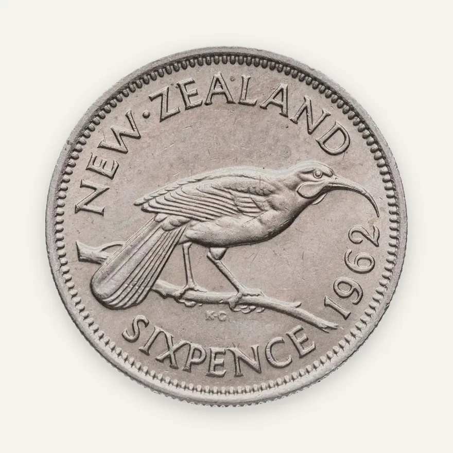 Новая Зеландия 6 пенсов (pence) 1962, аверс