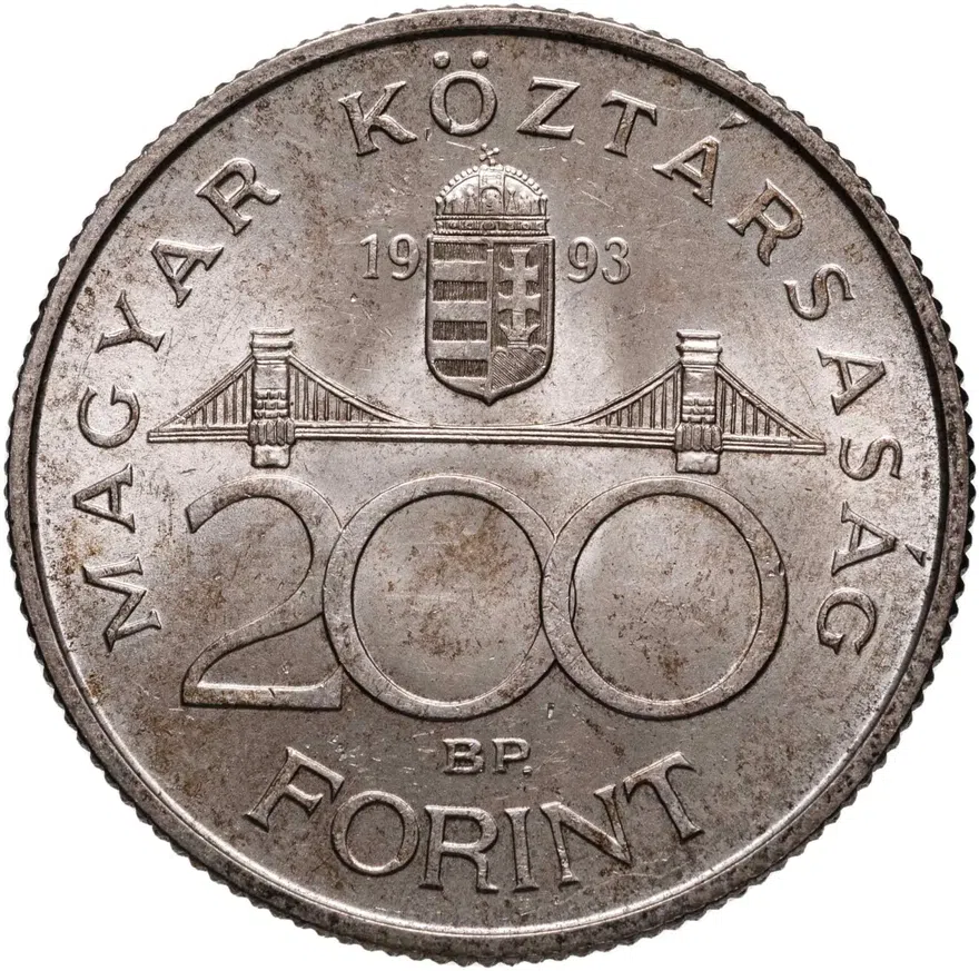 Венгрия 200 форинтов (forint, ketszaz) 1993, реверс