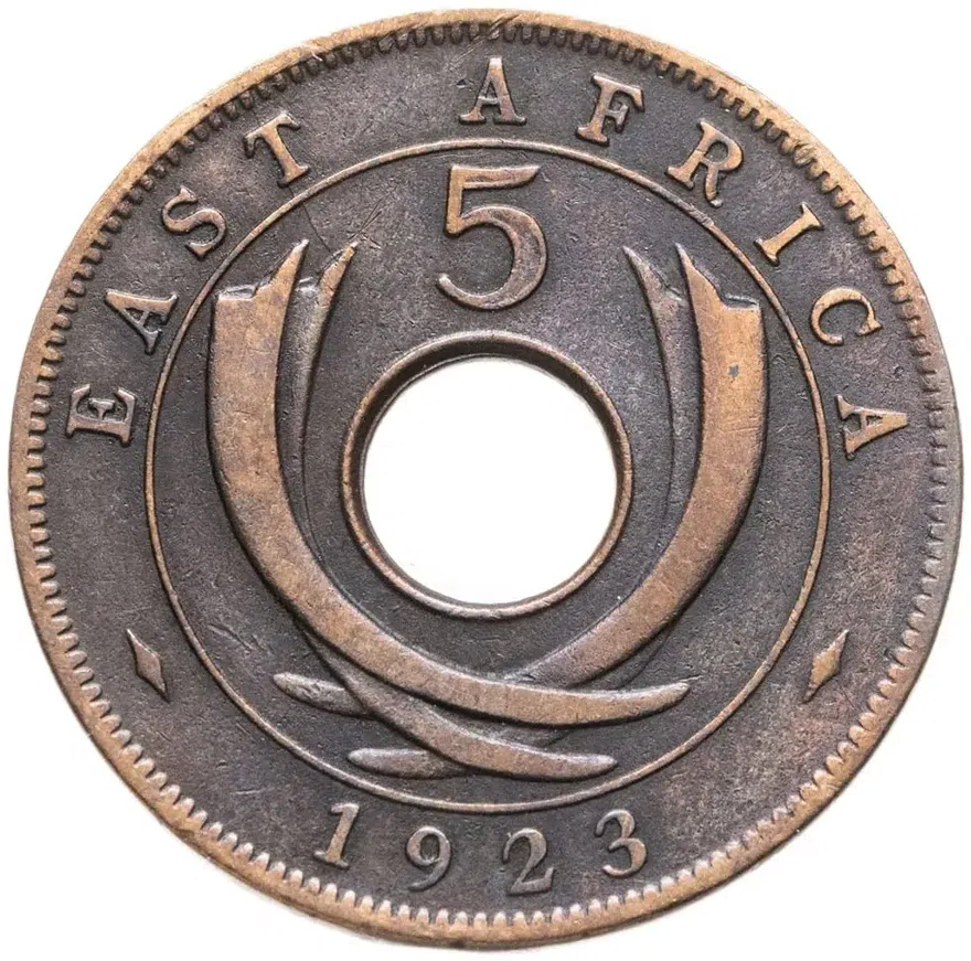 Британская Восточная Африка 5 центов (cents) 1923, реверс