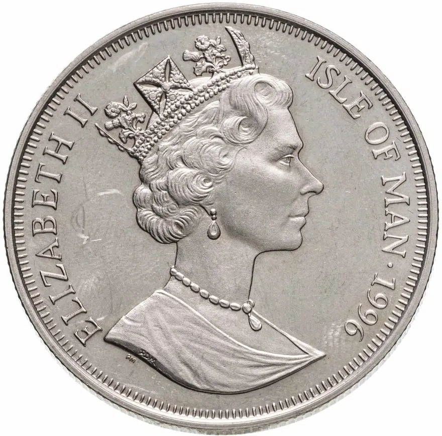Остров Мэн 1 крона (crown) 1996  Заповедник планета Земля - Косатка, реверс
