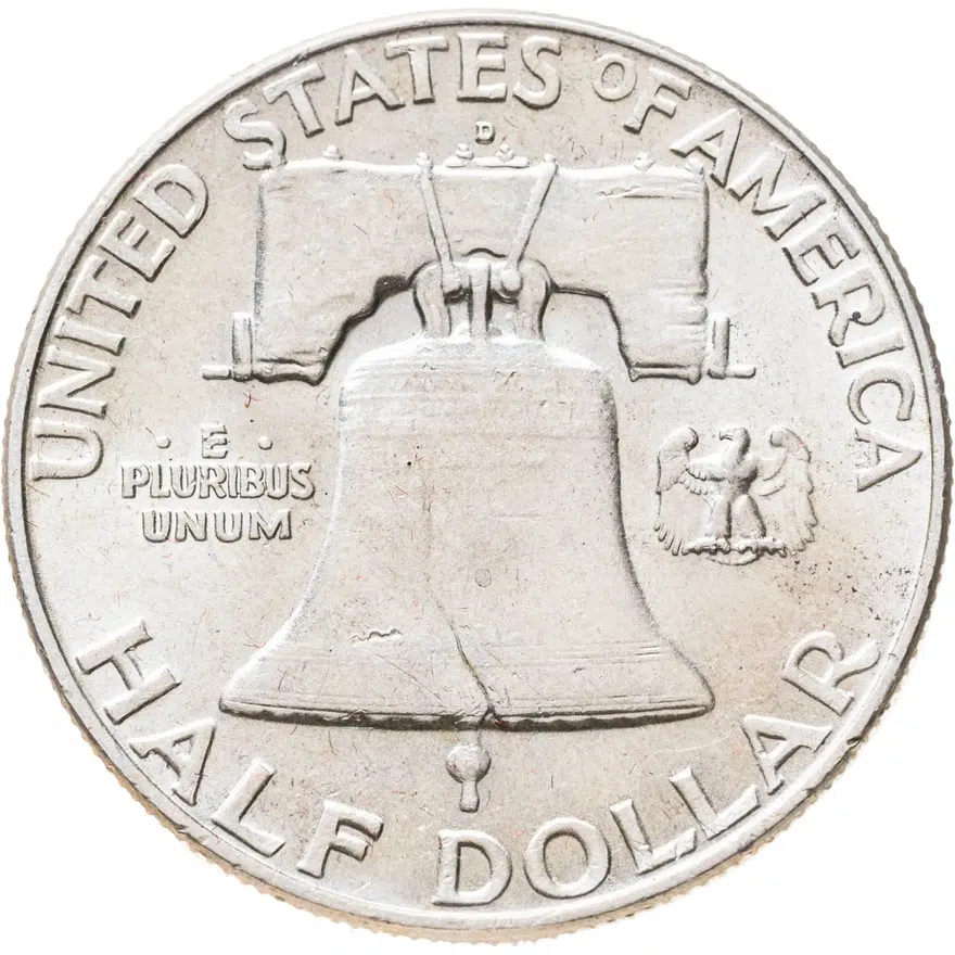 США 50 центов (1/2 доллара, half dollar) 1963 D Franklin Half Dollar