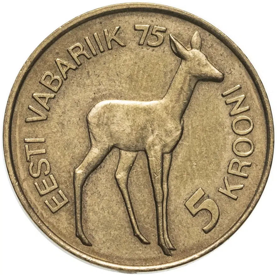 Эстония 5 крон (krooni) 1993 "75 лет Эстонской республике"