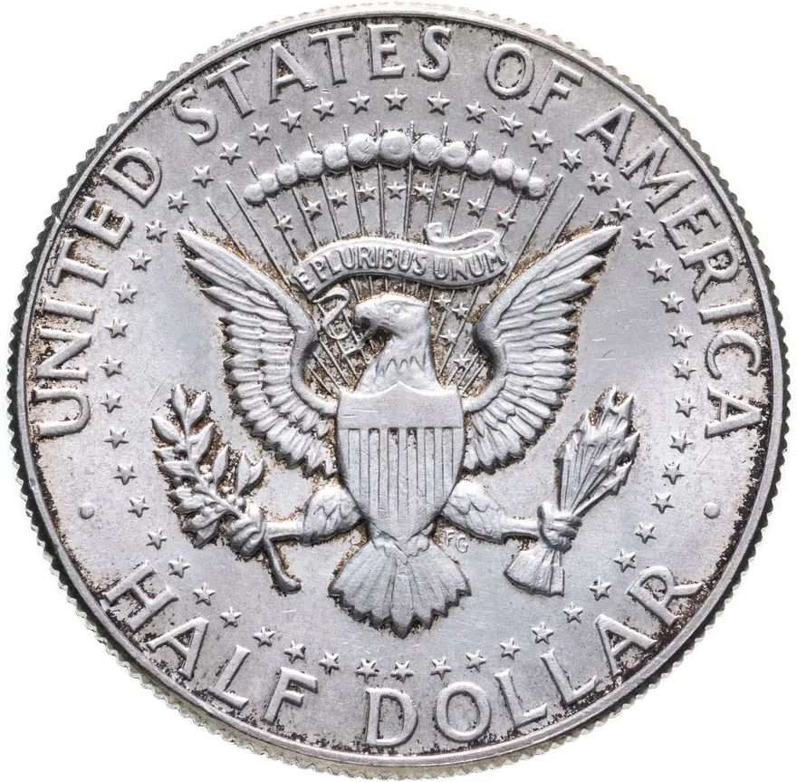 США 50 центов (1/2 доллара, half dollar) 1965  Kennedy Half Dollar (Кеннеди), реверс