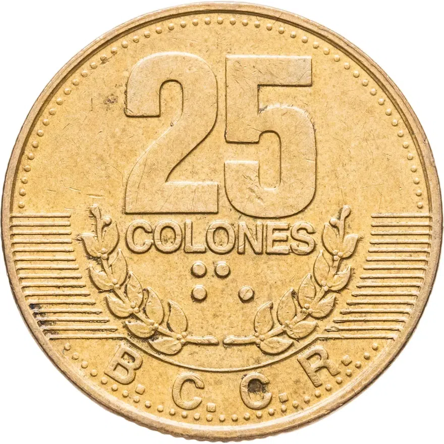 Коста-Рика 25 колонов (colones) 1995, аверс