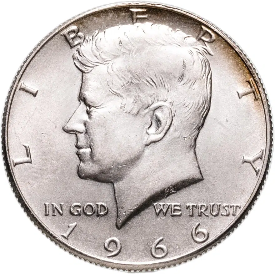 США 50 центов (1/2 доллара, half dollar) 1966  Kennedy Half Dollar (Кеннеди)