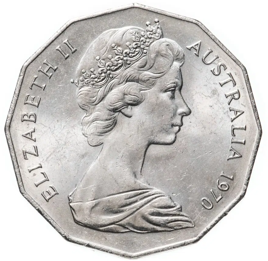 Австралия 50 центов (cents) 1970  200 лет австралийскому путешествию капитана Кука, реверс