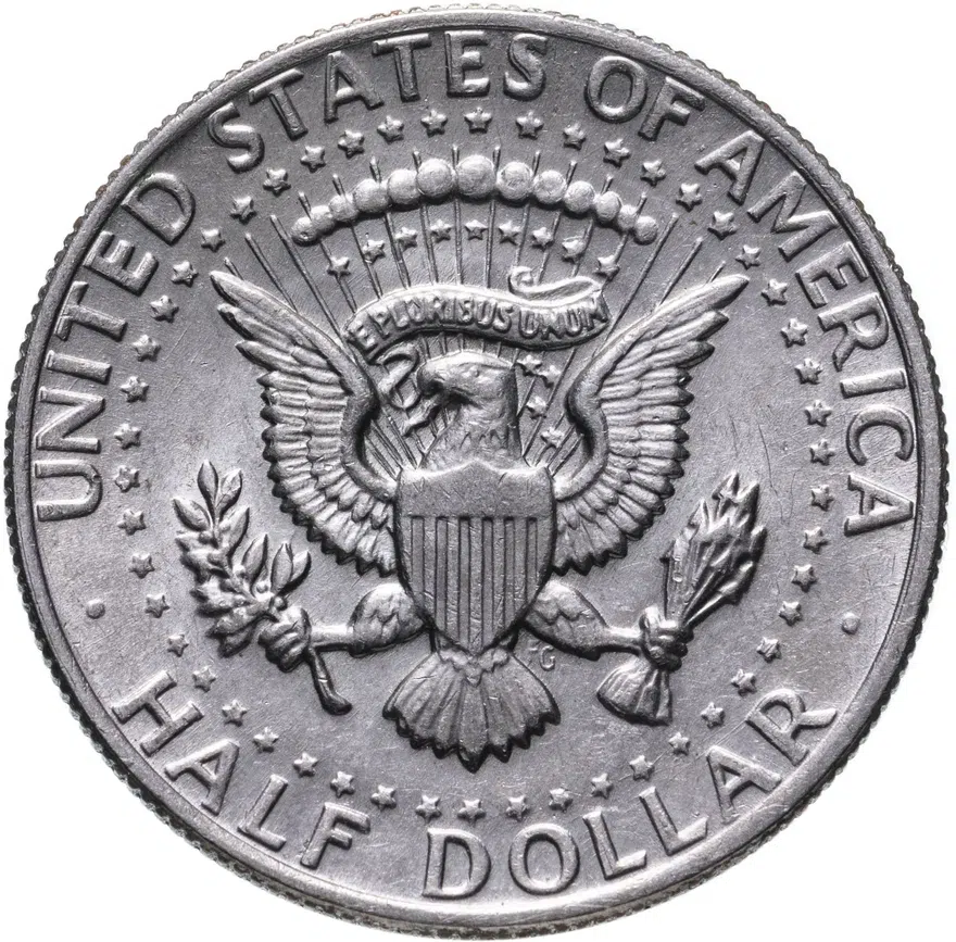 США 50 центов (1/2 доллара, half dollar) 1973 D Kennedy Half Dollar (Кеннеди) знак монетного двора "D" - Денвер, реверс