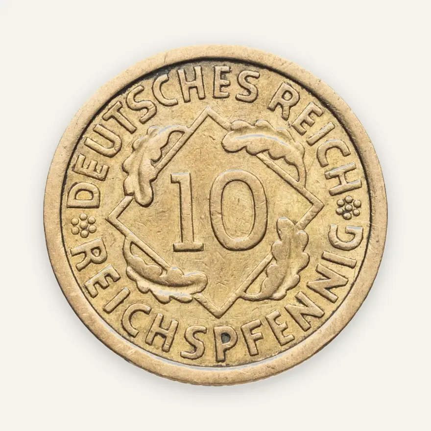 Германия 10 рейхспфеннигов (reichspfennig) 1929 A  знак монетного двора "A" — Берлин