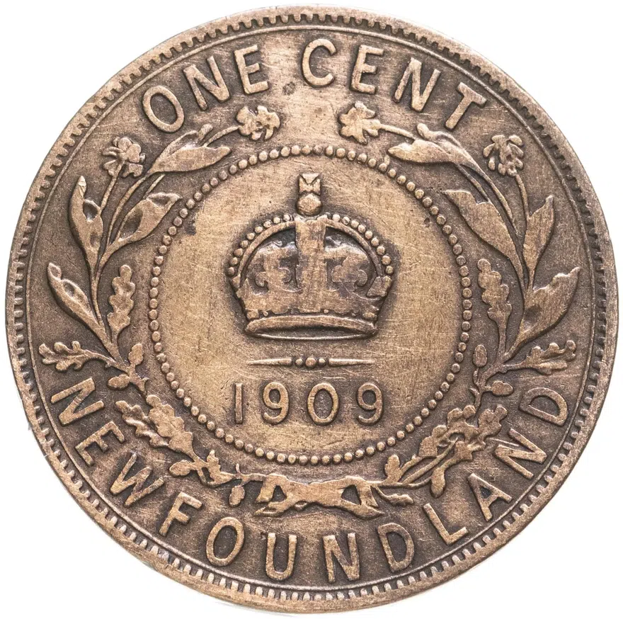 Ньюфаундленд 1 цент 1909, реверс