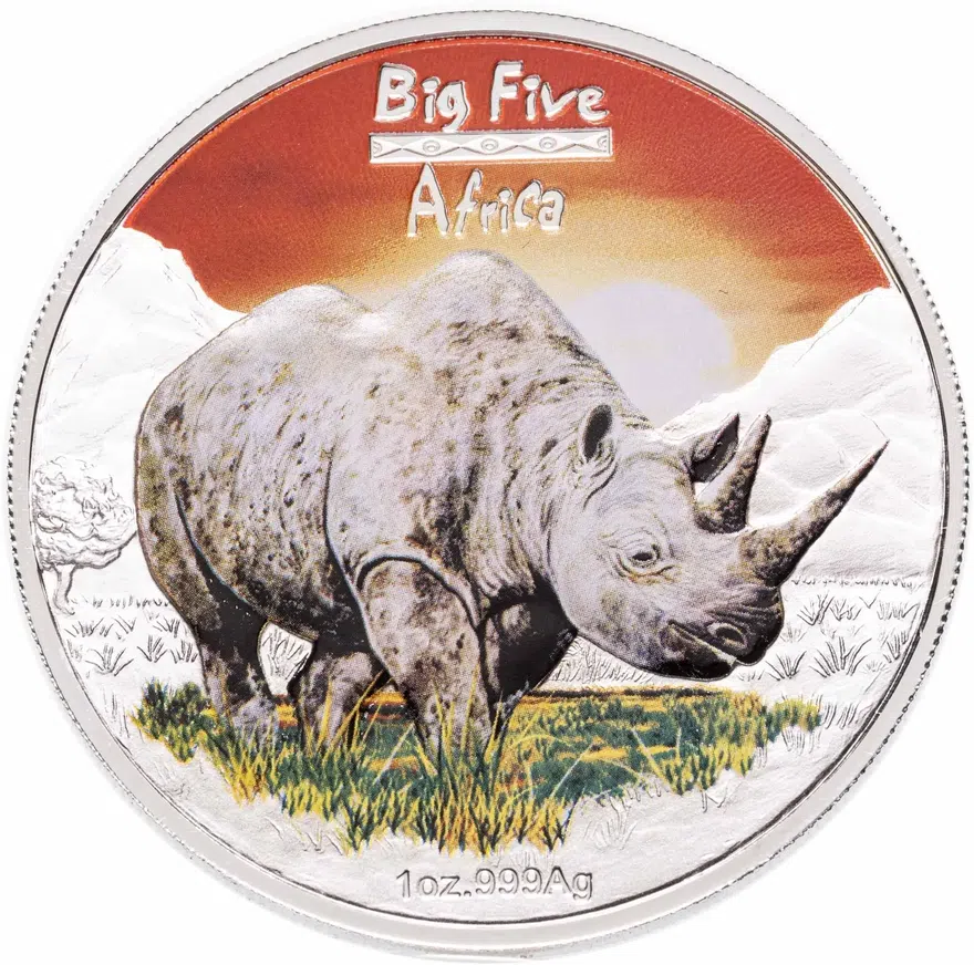 Конго (ДРК) 240 франков (francs) 2008  "Большая пятёрка Африки - Носорог"